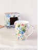 Floral Print Mug Cup Set (4ps) With Gift Box 350ml (12oz)